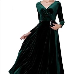 Velvet green dress